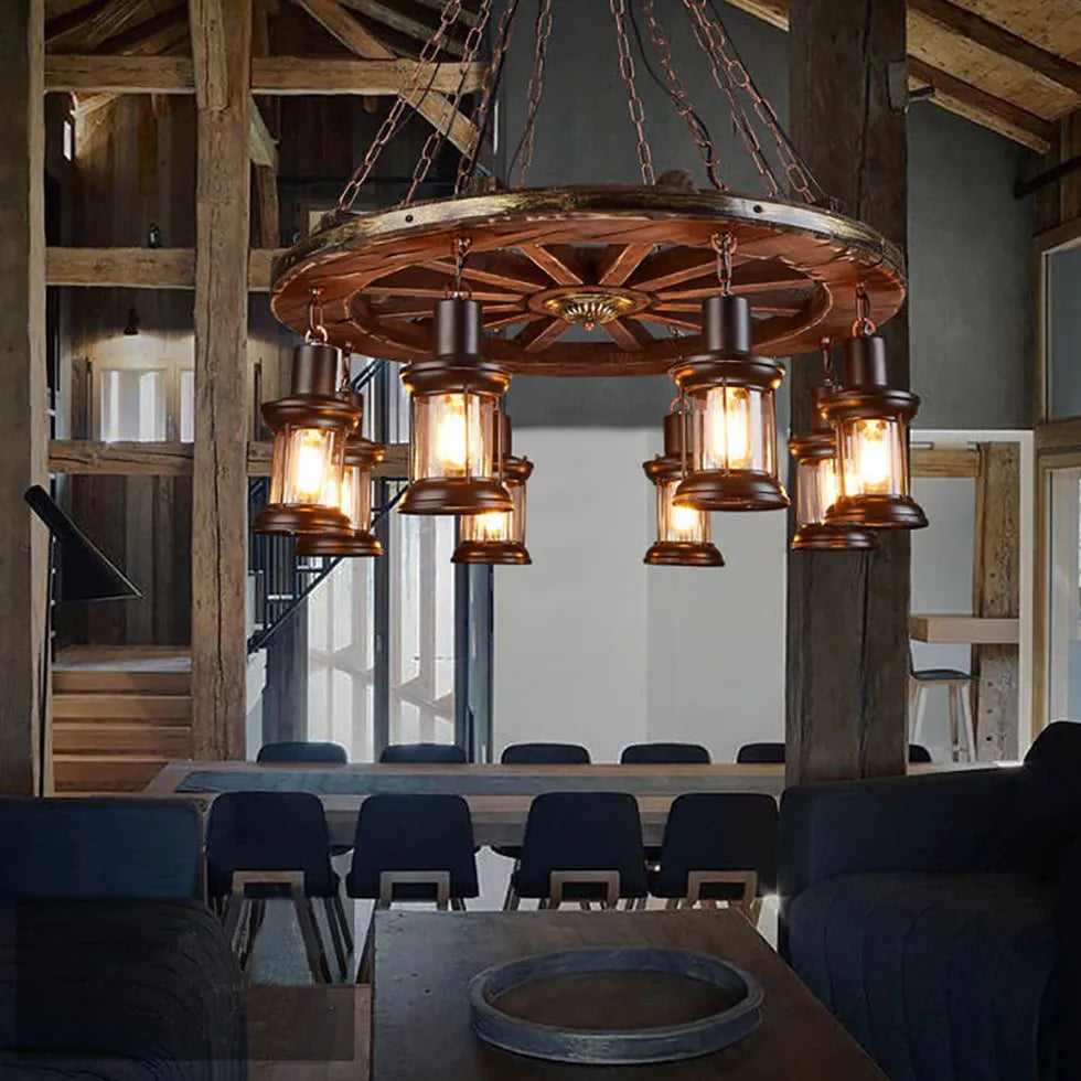Lampadario Vistosi Vintage Design Elegante in Legno - clowasit.com