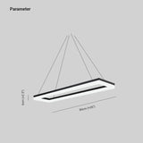 Lampadari ufficio led Design elegante nero rettangolare - clowasit.com