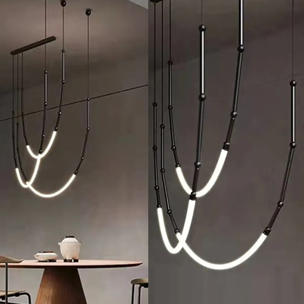 Lampadari Moderni Lineari Design Elegante Nero - clowasit.com