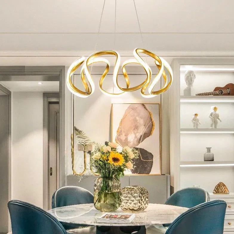 Lampadari Lusso Moderni Onde Astratte Eleganza Contemporanea - clowasit.com