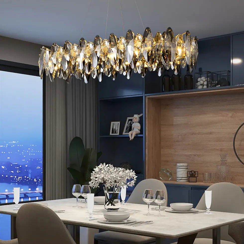 Lampadario moderno gocce cristallo Design e lusso - clowasit.com