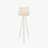 Lampada da terra bianca elegante piumata - Clowasit.com
