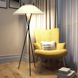Lampada da terra treppiede Tessuto moderno bianco - Clowasit.com