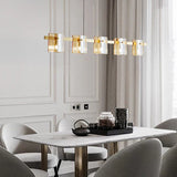 Lampadario ottone e vetro sala pranzo - clowasit.com
