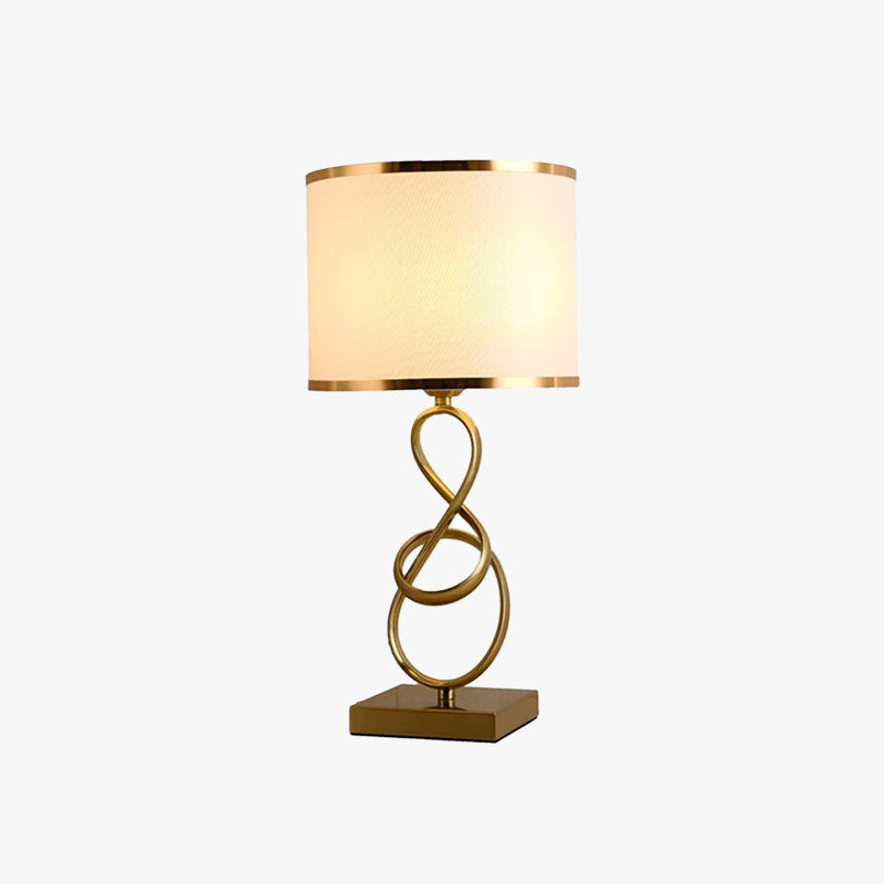 Lampada da tavolo oro elegante forma cilindrica - Clowasit.com