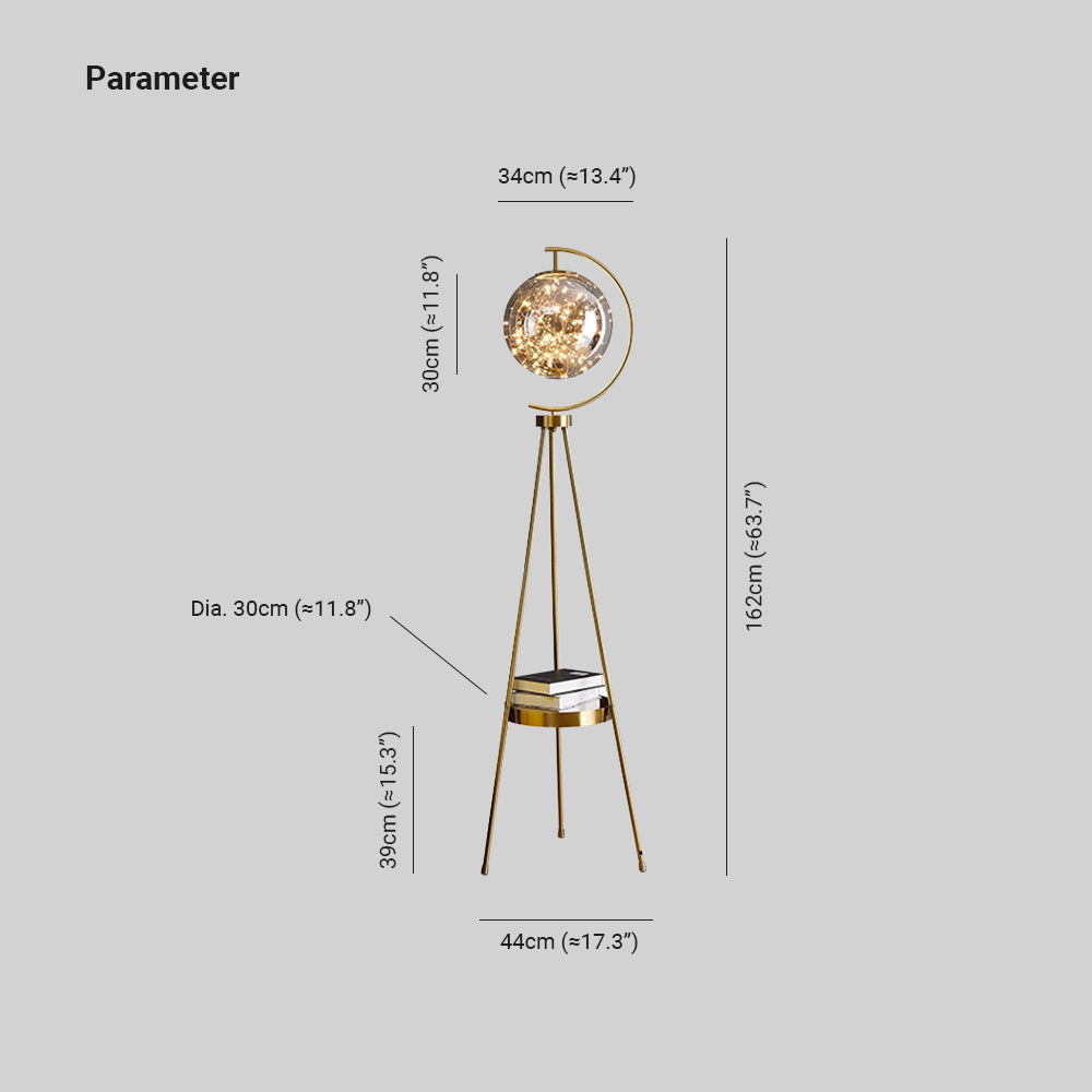 Lampada da terra oro sfera stellata decorativa - Clowasit.com