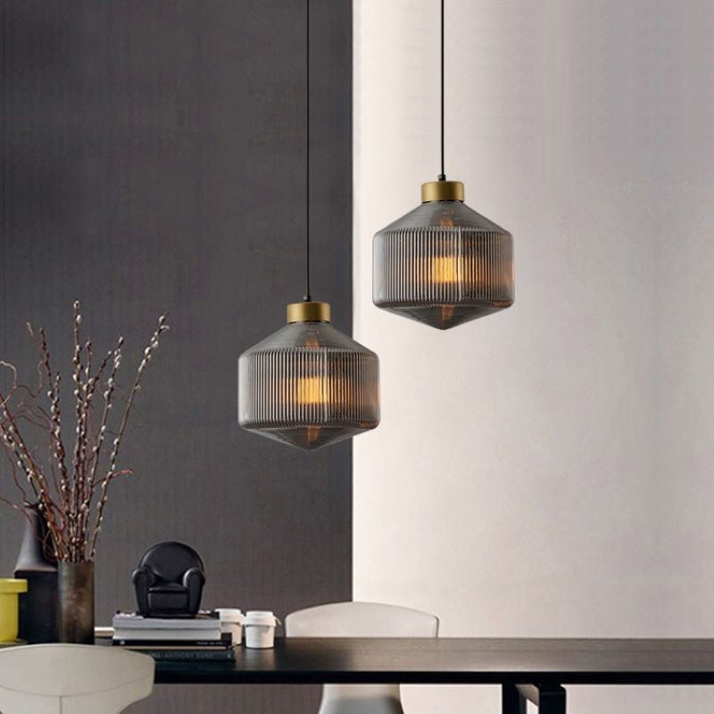 Fumo grigio geometrico LED LED LED LUCE - clowasit.com