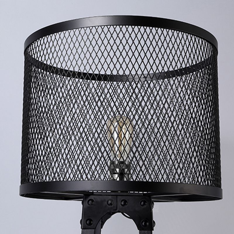 Lampada da terra industrial metallo nero - Clowasit.com