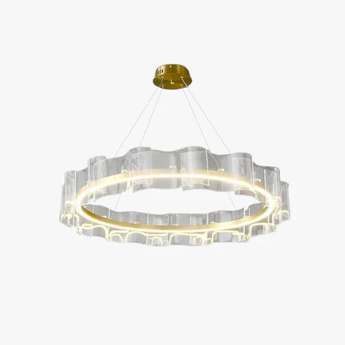 Lampadario Moderno Rotondo Elegante Design Dorato LED - clowasit.com