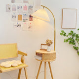 Lampada da terra con tavolino legno naturale - Clowasit.com