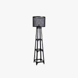 Lampada da terra industrial metallo nero - Clowasit.com