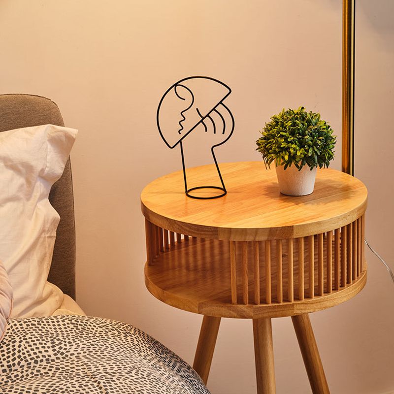 Lampada da terra con tavolino legno naturale - Clowasit.com