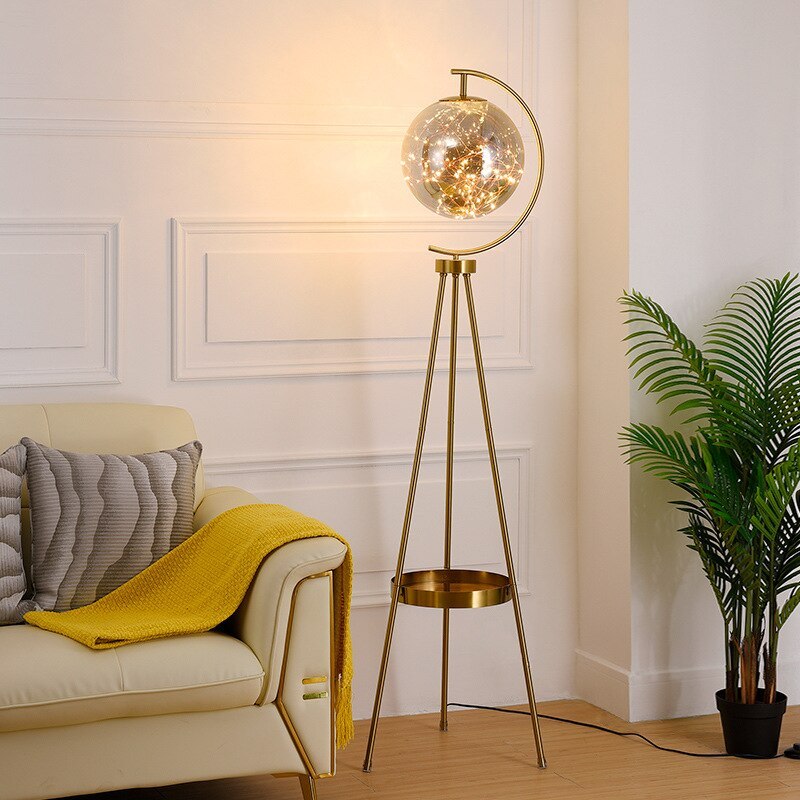 Lampada da terra oro sfera stellata decorativa - Clowasit.com