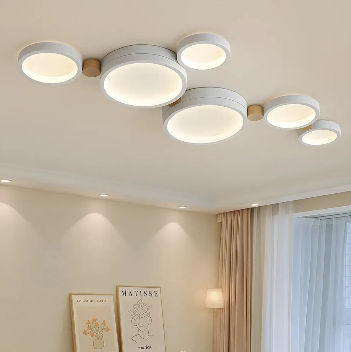 Plafoniera a Soffitto a LED Policiclico in Legno Creativa per Camera