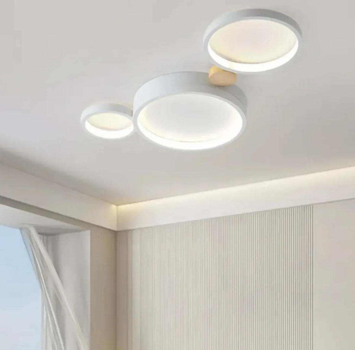 Plafoniera a Soffitto a LED Policiclico in Legno Creativa per Camera