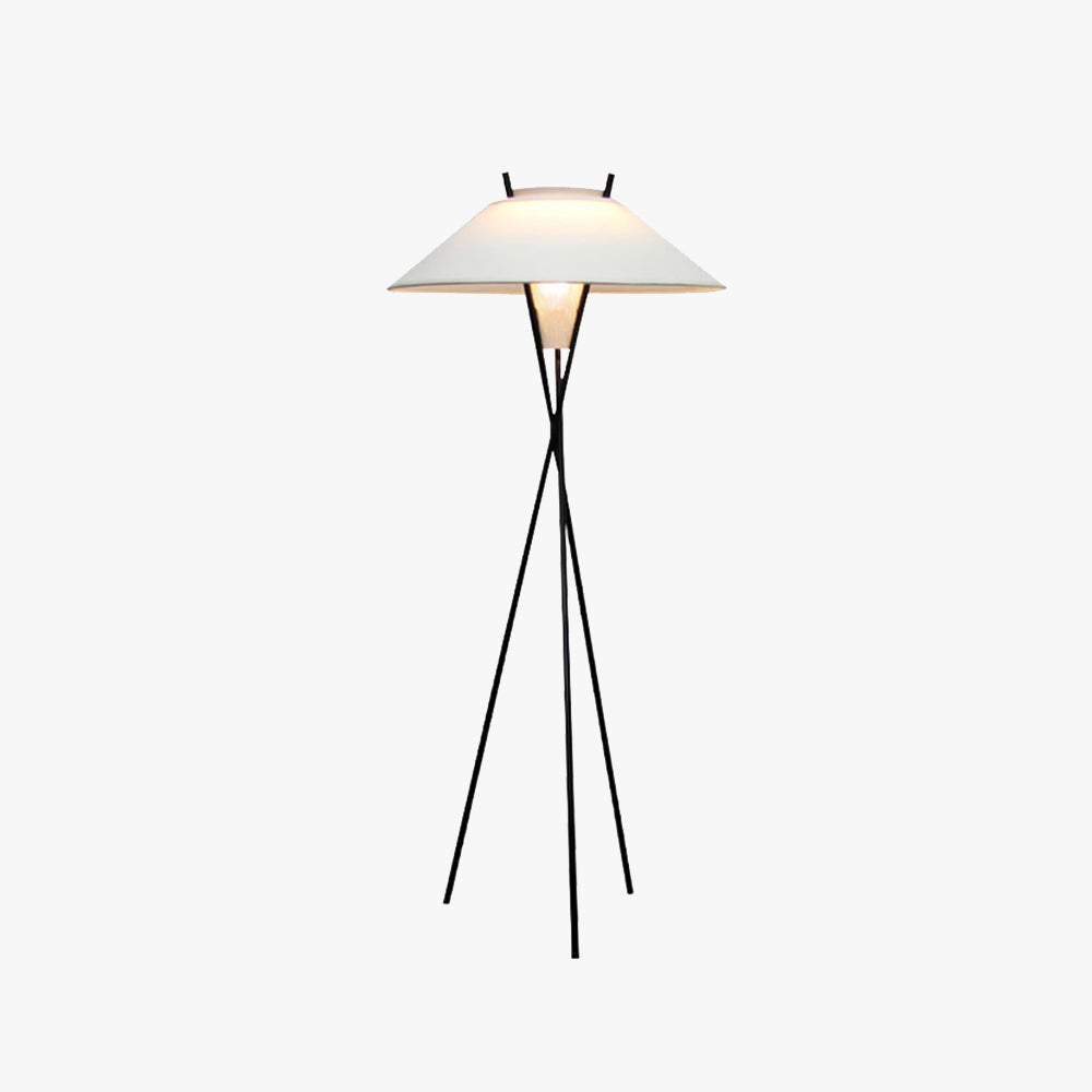 Lampada da terra treppiede Tessuto moderno bianco - Clowasit.com
