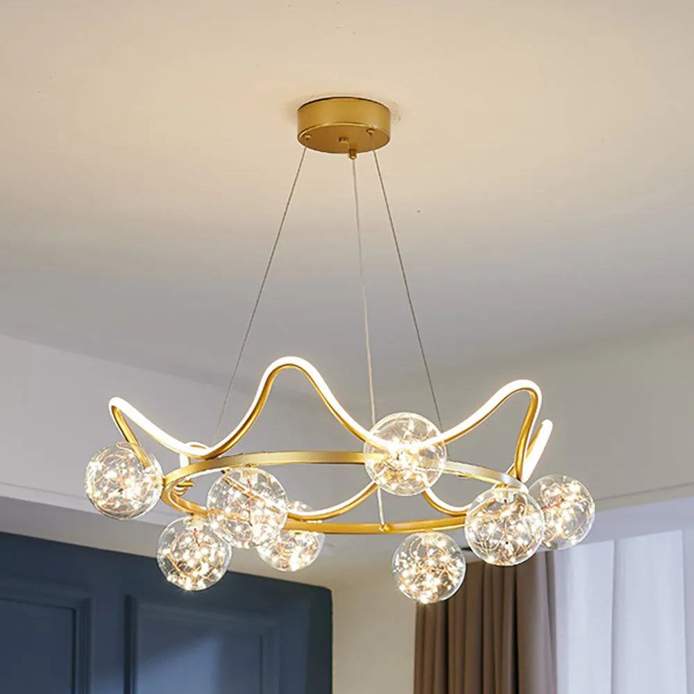 Sfera vetro lampadario Elegante moderno dorato - clowasit.com