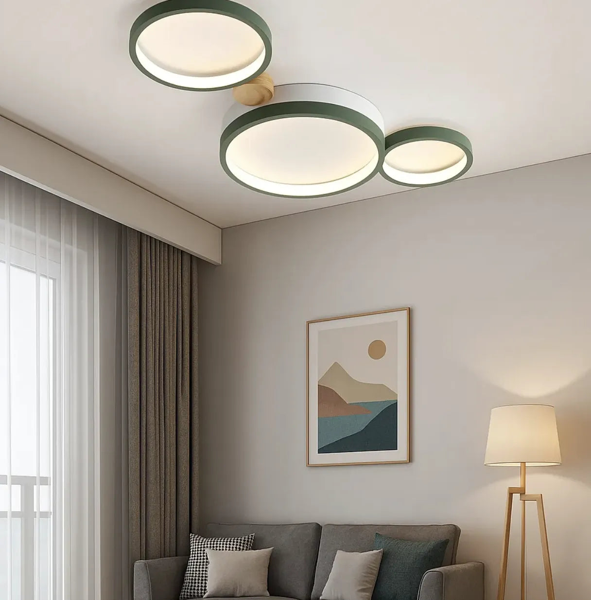 Plafoniera a Soffitto a LED Policiclico in Legno Creativa per Camera
