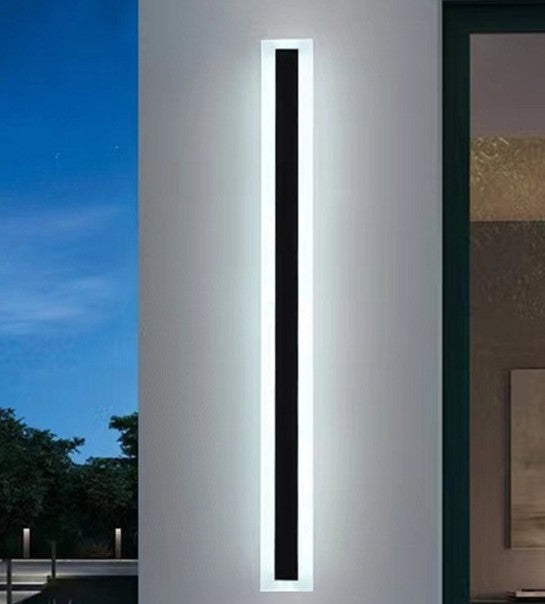 Applique da Esterno a Led Nero Lineare con Bordo Luminoso
