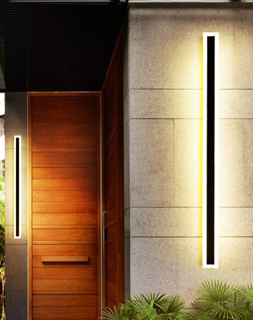 Applique da Esterno a Led Nero Lineare con Bordo Luminoso