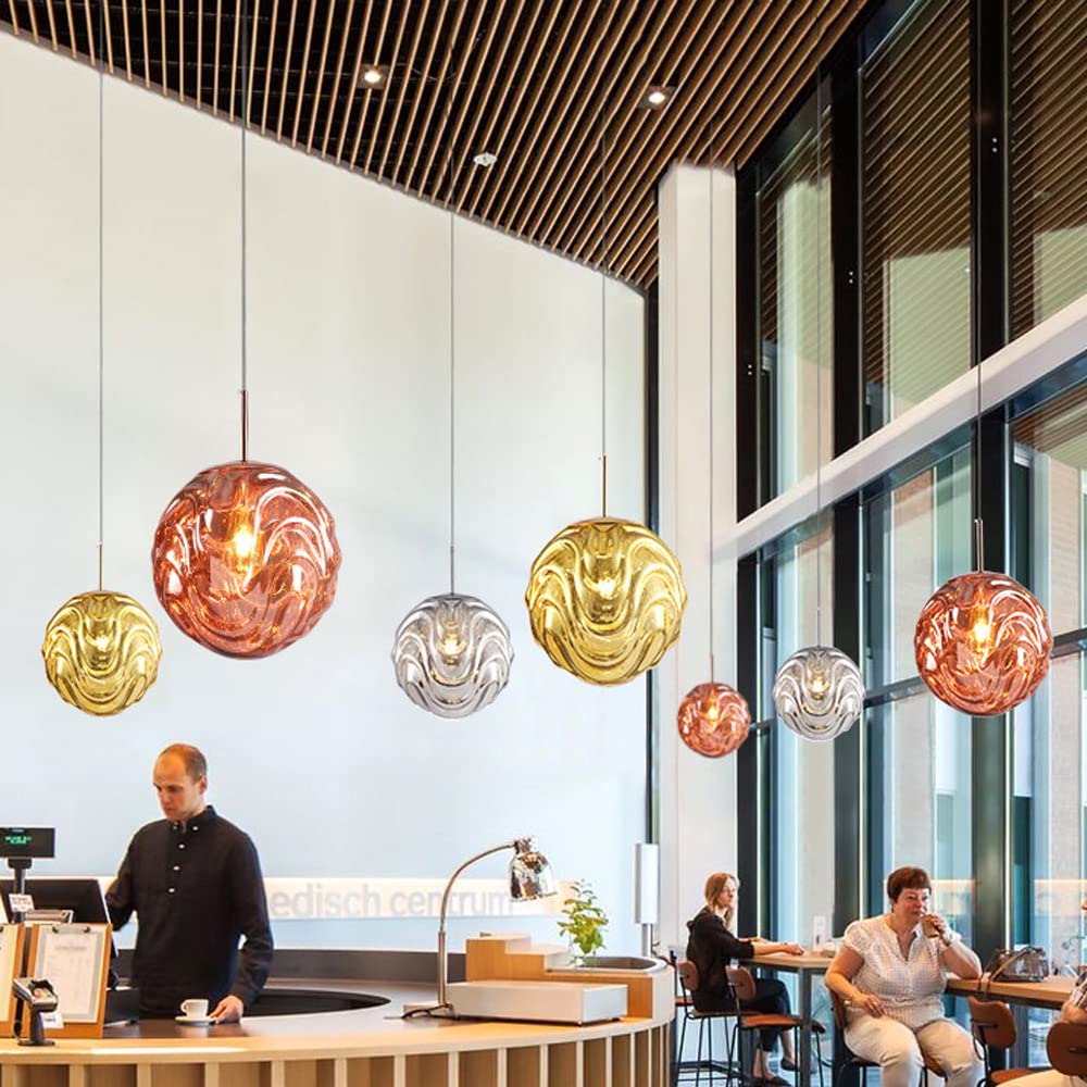 Luce colorata ondulata di vetro sferico luce a sospensione - clowasit.com