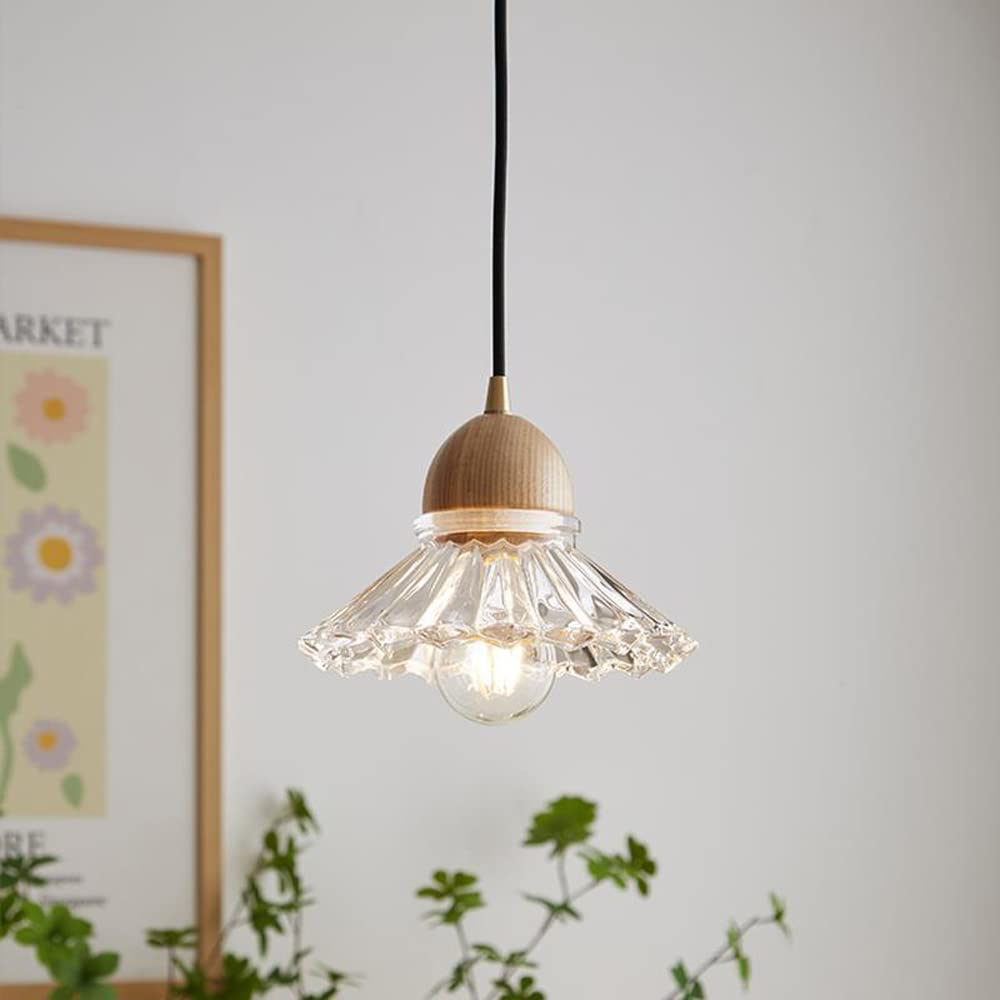 Luce a sospensione minimalista in vetro floreale a tre luci - clowasit.com