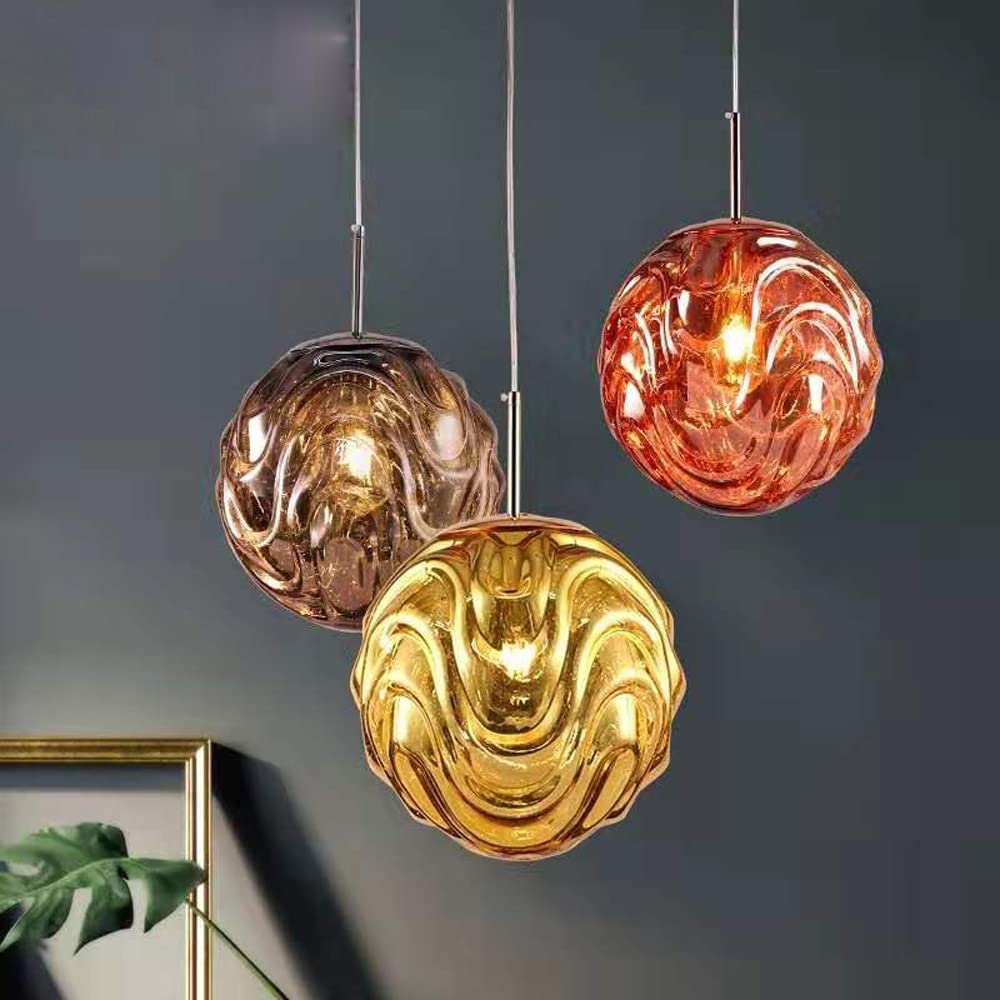 Luce colorata ondulata di vetro sferico luce a sospensione - clowasit.com