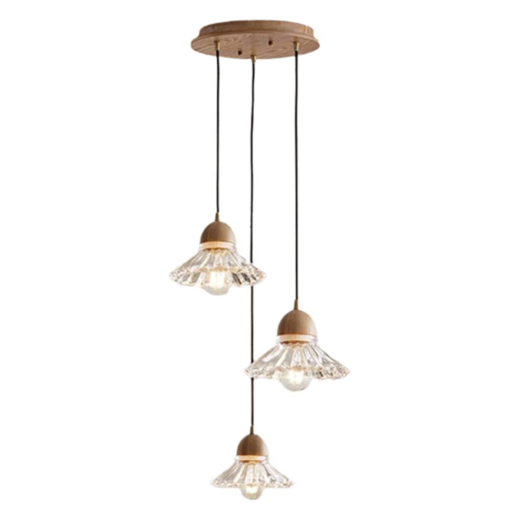 Luce a sospensione minimalista in vetro floreale a tre luci - clowasit.com