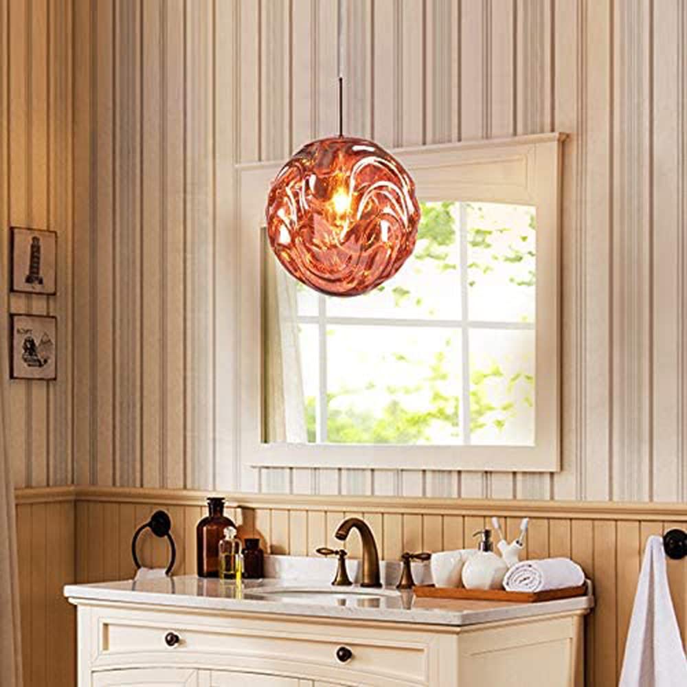 Luce colorata ondulata di vetro sferico luce a sospensione - clowasit.com