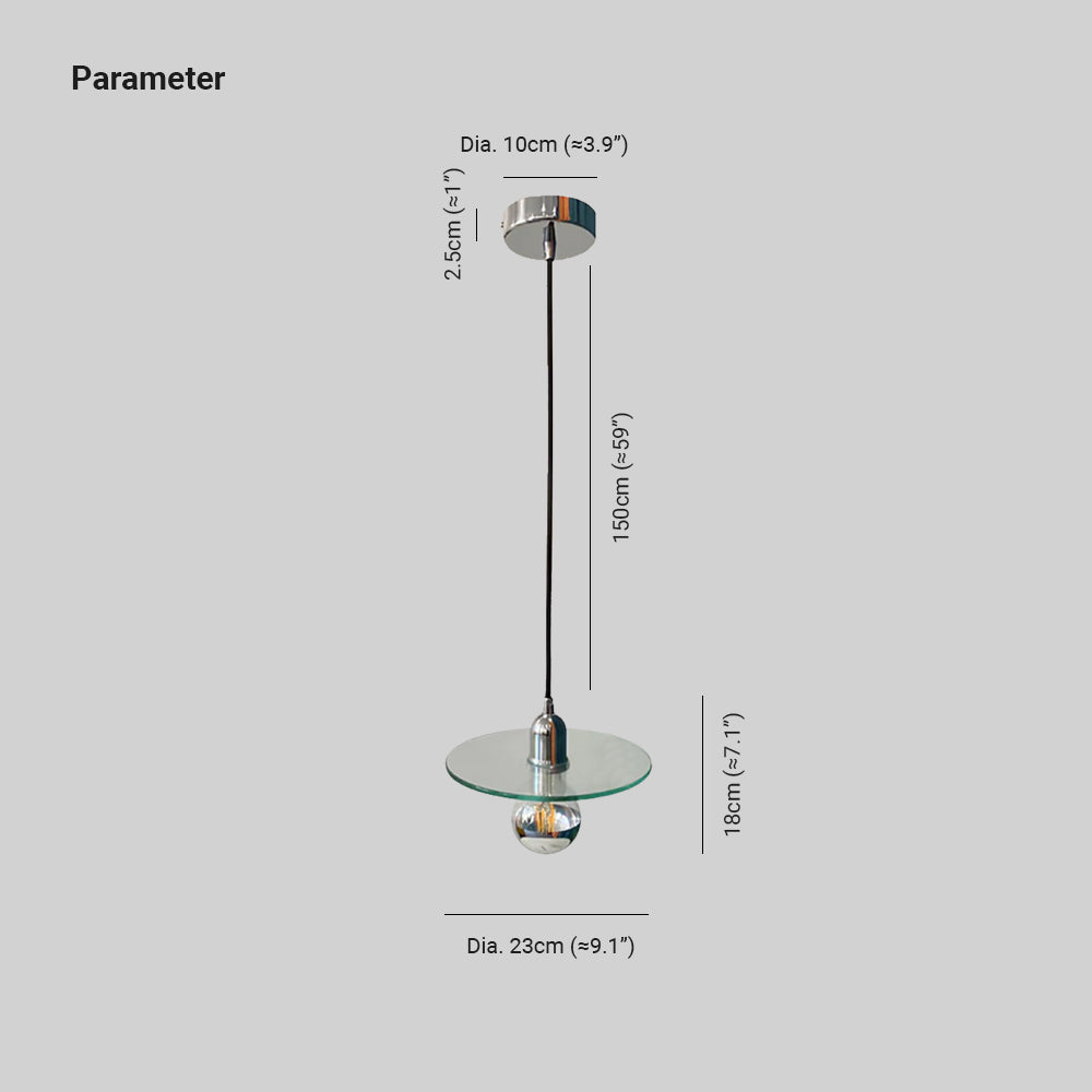 Disc vetro moderno a ciondolo a testa singola luce - clowasit.com