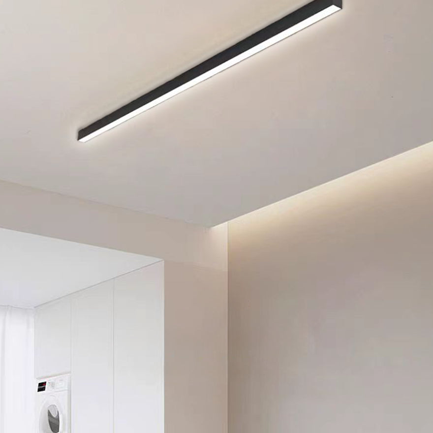 Plafoniere Lineari LED Nere Moderne da Soggiorno