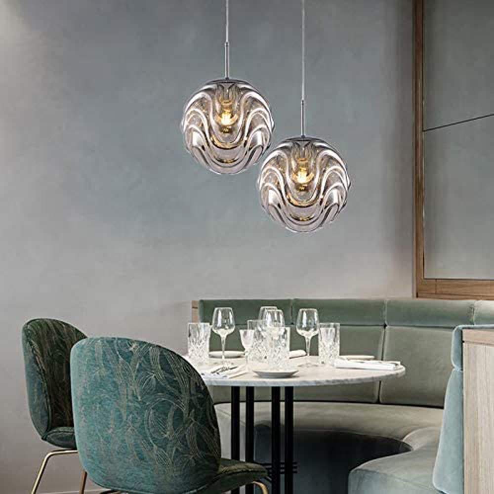 Luce colorata ondulata di vetro sferico luce a sospensione - clowasit.com