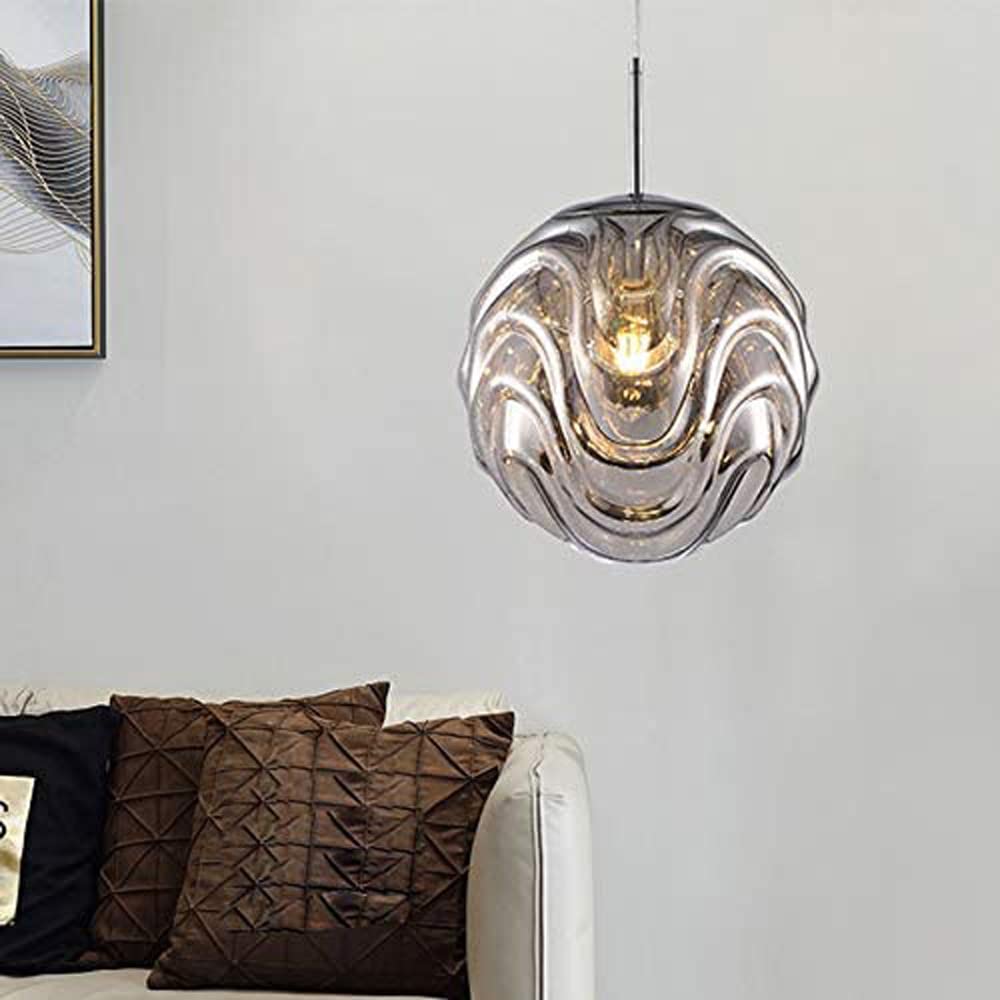Luce colorata ondulata di vetro sferico luce a sospensione - clowasit.com
