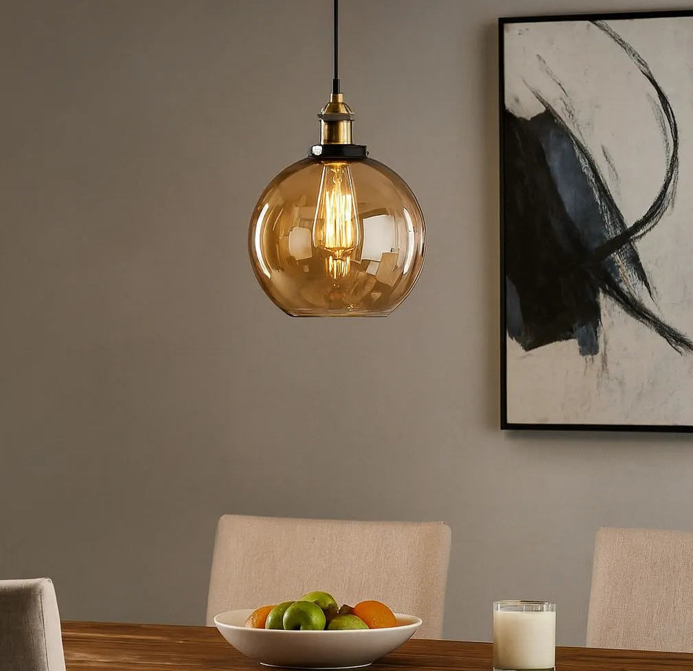 Lampadari per Sala da Pranzo Vintage in Vetro Trasparente