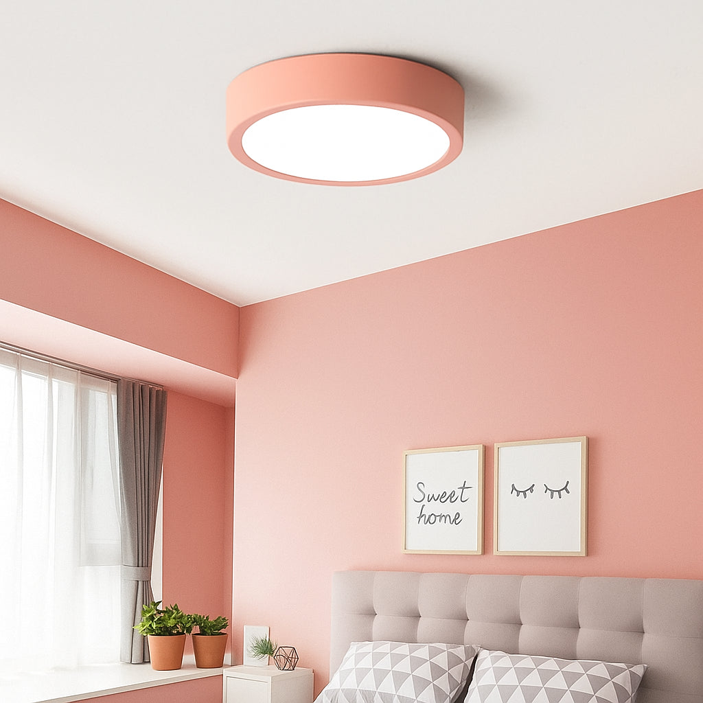 Plafoniera LED Dimmerabile Circolare Stile Macaron per Camera da Letto