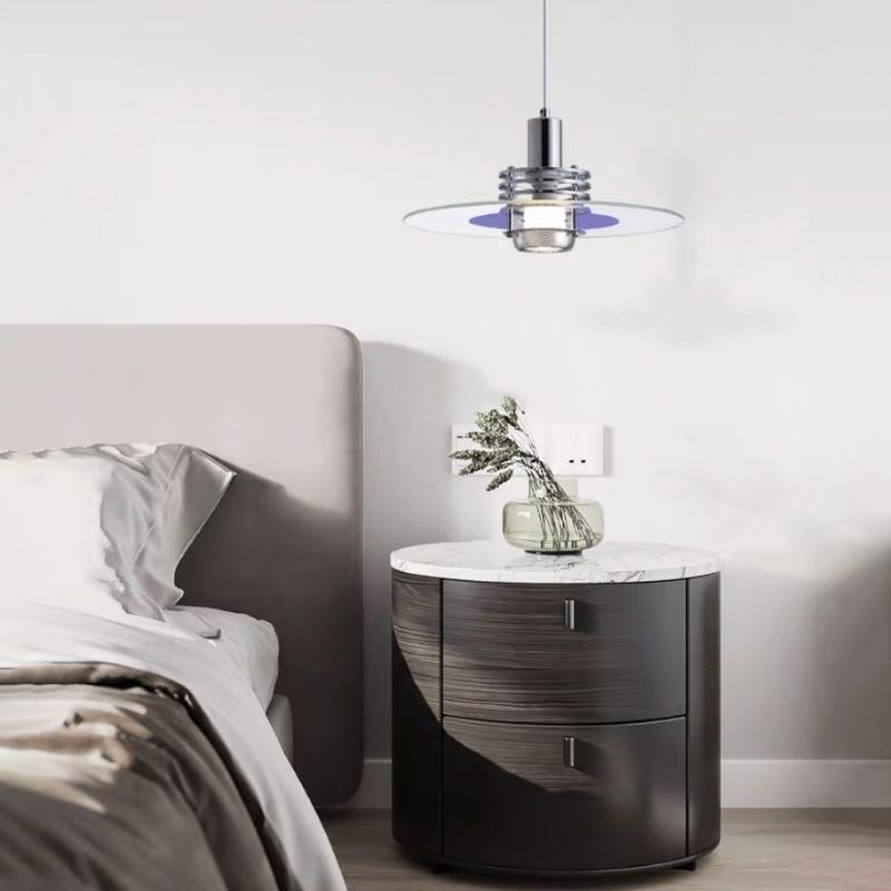 Luce a sospensione circolare moderna per camera da letto moderna - clowasit.com