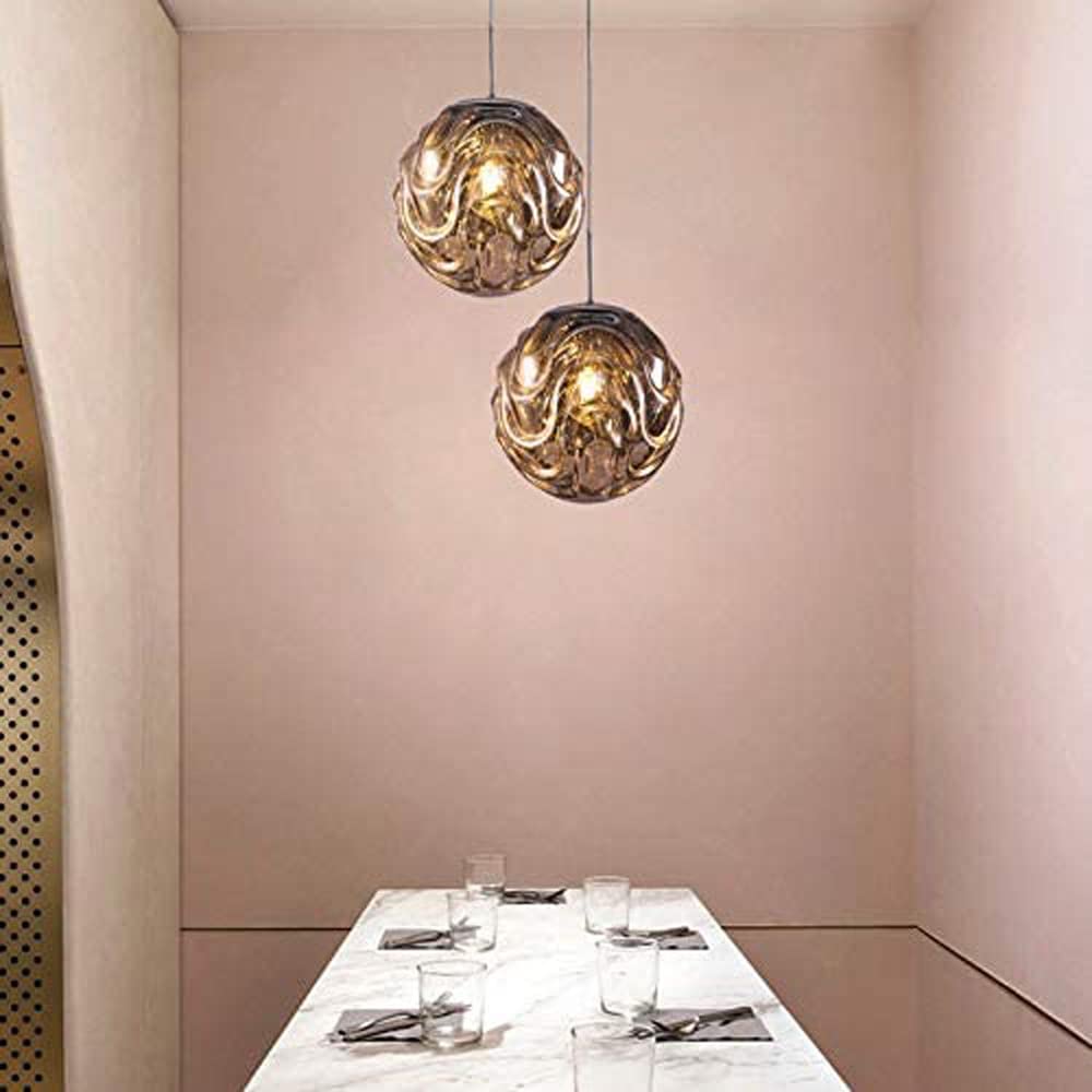 Luce colorata ondulata di vetro sferico luce a sospensione - clowasit.com