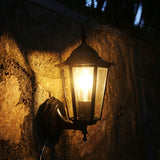 Luci a Parete per Esterno Nero Vintage con Sensore