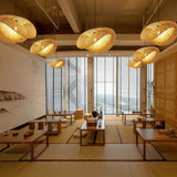 Lampadari in Bambù Intreccio Artigianale per Sala da Pranzo