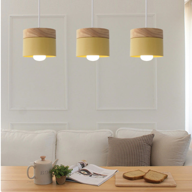 Lampadario Moderno Macaron in Legno Semplice