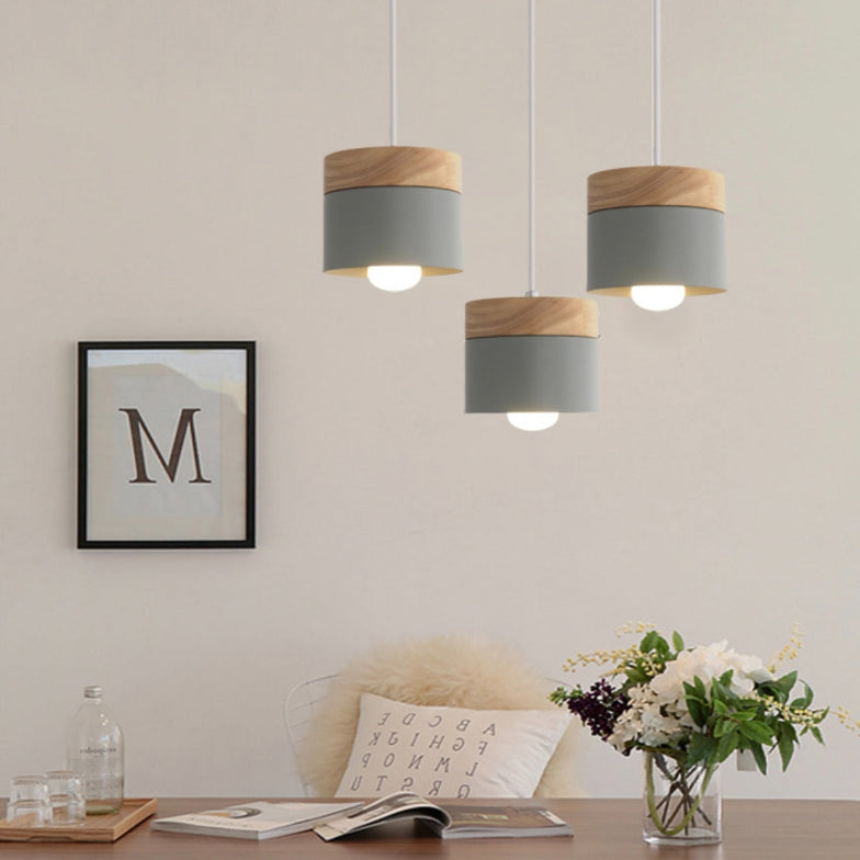 Lampadario Moderno Macaron in Legno Semplice