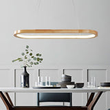 Lampadario Moderno in Legno Dimmerabile per Sala da Pranzo