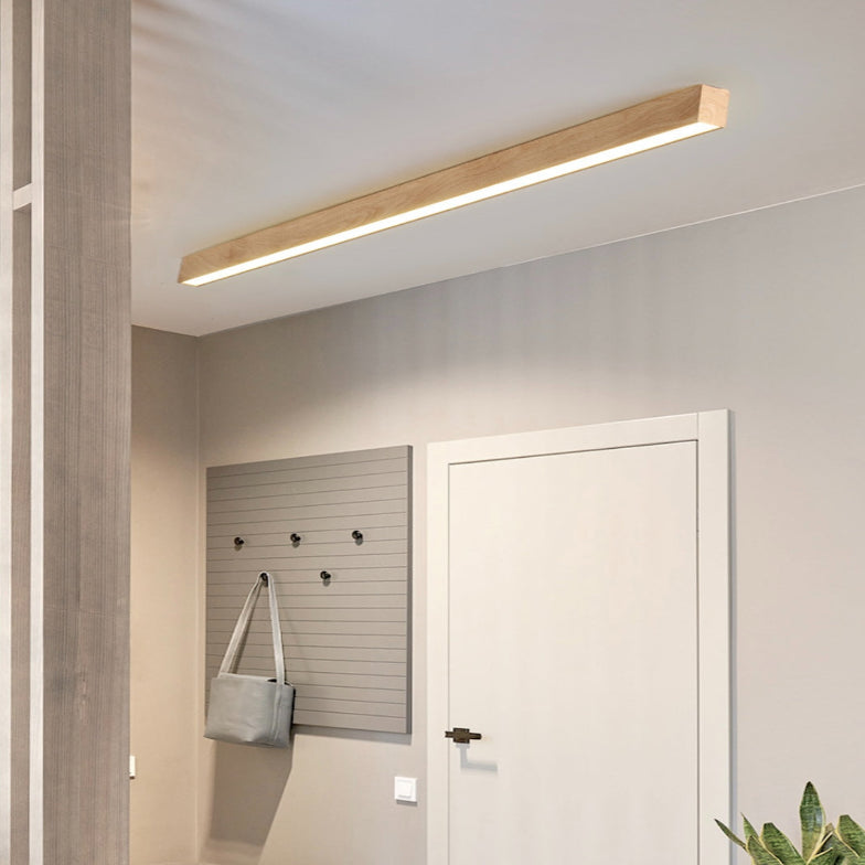 Lampada da Soffitto in Venatura Del Legno Allungata Semplice per Corridoio