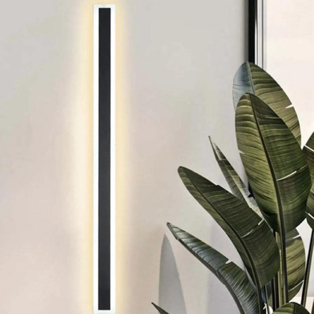 Applique da Esterno a Led Nero Lineare con Bordo Luminoso