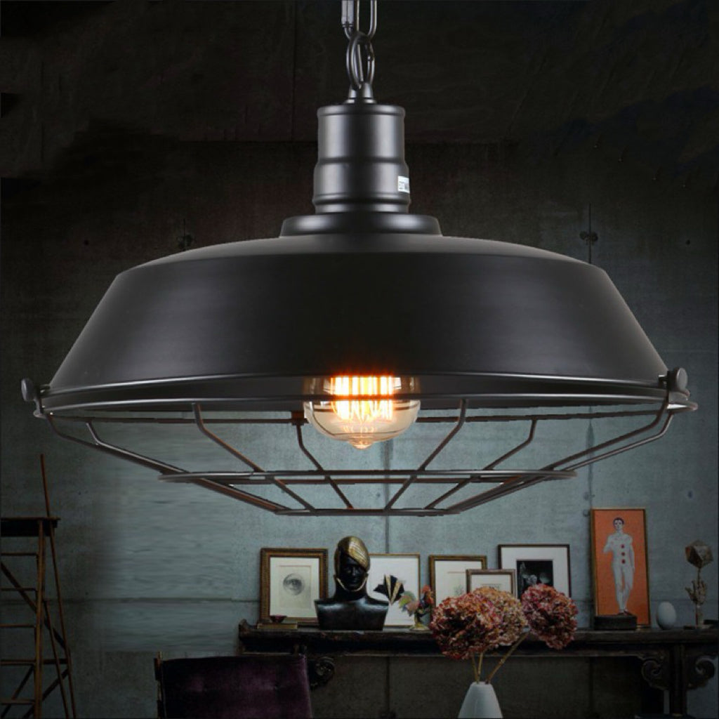 Lampade Industriali a Sospensione Vintage in Metallo Pesante
