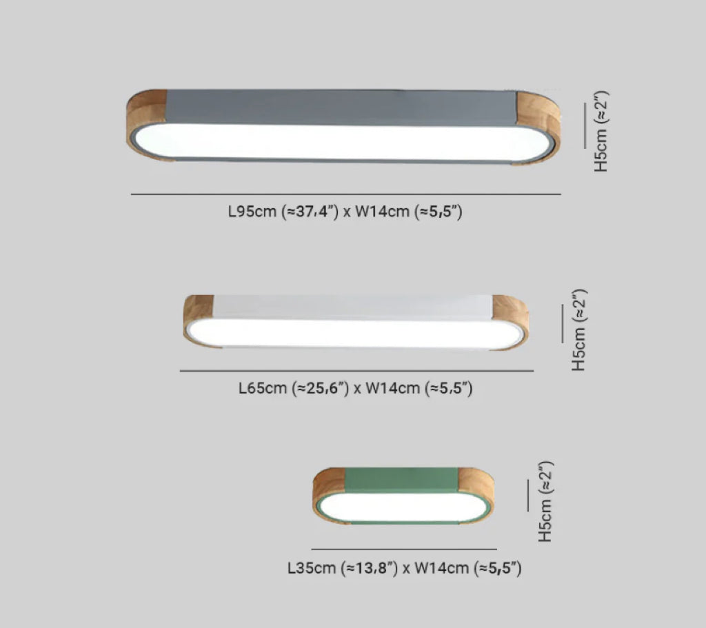 Plafoniere Ovali LED Stile Nordico in Legno per Corridoio