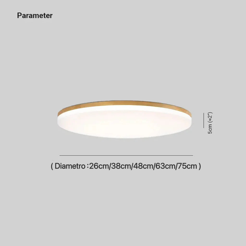 Plafoniera LED Nordica Circolare Ultra Sottile in Legno Massello
