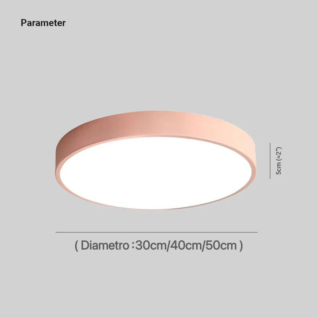 Plafoniera LED Dimmerabile Circolare Stile Macaron per Camera da Letto