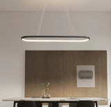 Lampadario a Sospensione Moderno  Forma di Anello Ellittico per Sala da Pranzo