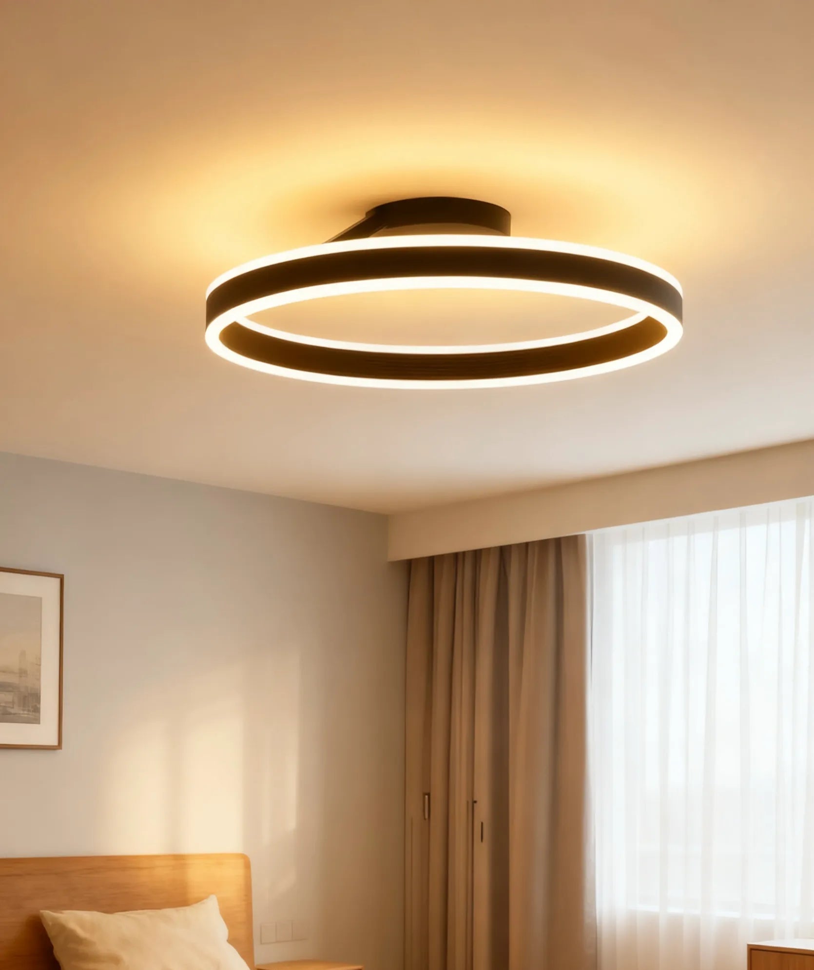 Plafoniera LED  Creativo con Anello Luminoso  per Camera da Letto